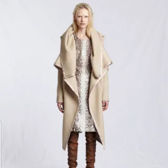 2 Piece MARGIELA Blanket Long Coat Detachable Collar Wool Cashmere Gray 42 6 - Picture 2 of 15